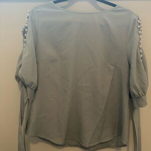 Elegant Women's Top with Pearl Accents
